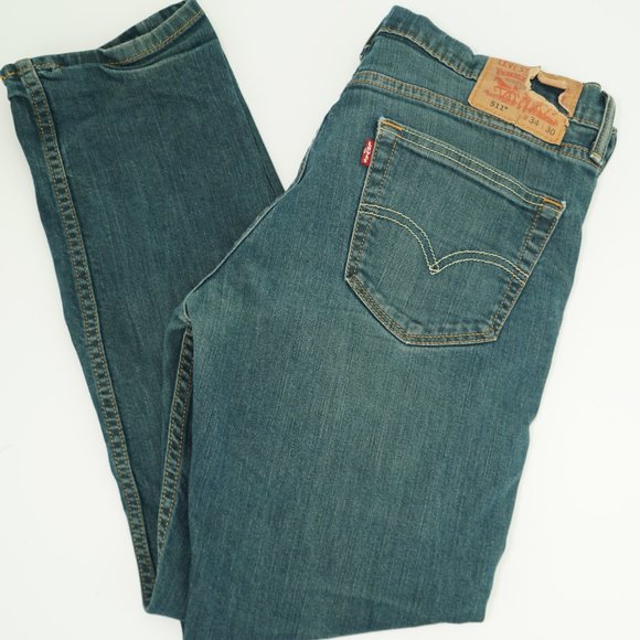 Levi Strauss Men's 511 Denim Blue Jeans - Picture 3 of 6